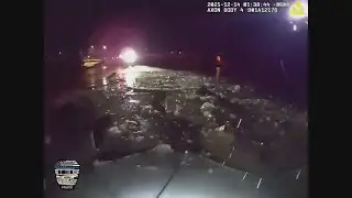 Suburban officers save 3 from icy pond after car crash