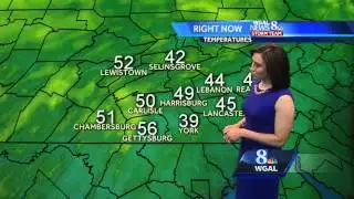 Sun and clouds with an isolated shower today