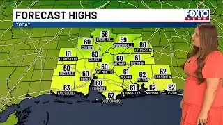 Sunny, cool and dry to end work week