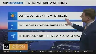 Sunny Thursday before bitter cold returns to Maryland this weekend