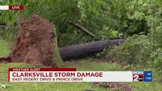 Surveying the storm damage in Clarksville, TN