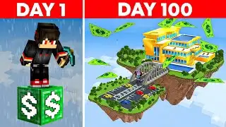 Surviving 100 Days on ONE MILLIONAIRE BLOCK in Minecraft!