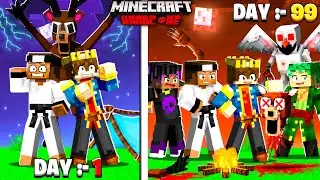 Surviving 99 Nights In The Forest In Minecraft 😱| FINALE