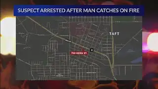 Suspect arrested after man catches fire