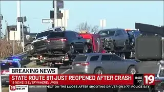 Suspect driving car stolen from Amherst dealership, crashes in Avon