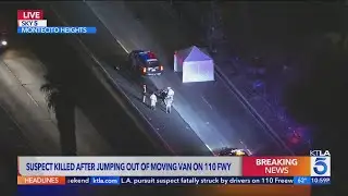 Suspect killed after jumping out of moving van on L.A. freeway