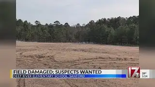Suspects wanted after field at Lee County elementary school damaged