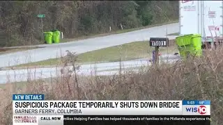 Suspicious package temporarily shuts down Midlands bridge connecting Richland and Sumter Counties