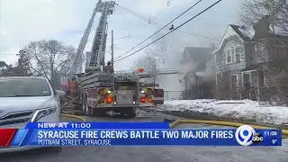 Syracuse Fire crews battle two major fires
