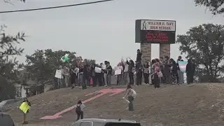 Taft High School students protest on Culebra Road, demanding change on political issues
