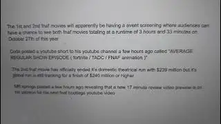 talking about more fnaf news