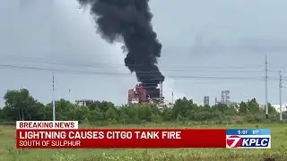 Tank fire extinguished at CITGO after lightning strike - 5 p.m. live