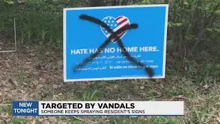 Targeted by vandals: Someone keeps spraying resident’s signs