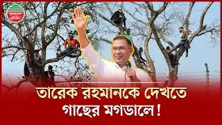 তারেক রহমানকে এক নজর দেখতে গাছের মগডালে উঠে পড়লো অসংখ্য মানুষ! | Tarique Rahman | BNP | Barishal