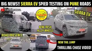 Tata Sierra EV spied testing on Pune roads | Thrilling Chase | Carwire India