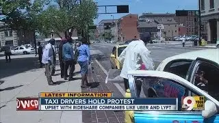 Taxi drivers protest