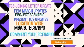 TCS Feb/March Joining Update 🚨 Present TCS Project/Scenario | MBA/B.Tech hiring | 1600+ JLs |  #tcs