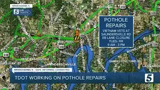 TDOT conducts pothole repairs throughout mid-state