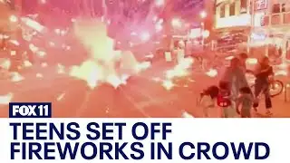 Teens on e-bikes set off fireworks at Hermosa Beach