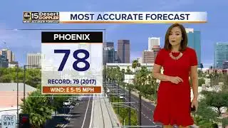 Temperatures drop slightly into the lower 70s