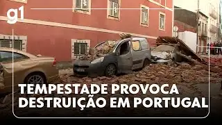 Tempestade provoca destruição em Portugal #g1