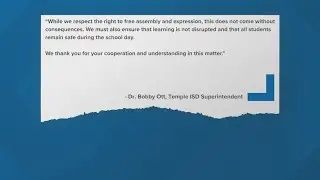 Temple ISD warns students against walkouts