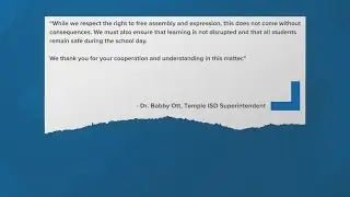 Temple ISD warns students of consequences for planned ICE protest walkout