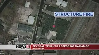 Tenant assess damage after fire in Hartford