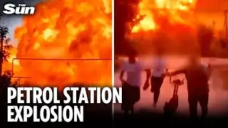 Terrifying moment petrol station erupts in huge explosion killing four