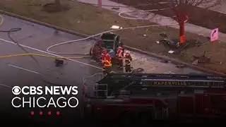 Tesla crashes and catches fire in Naperville