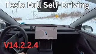 Tesla FSD V14.2.2.4 During Snowstorm (with commentary)