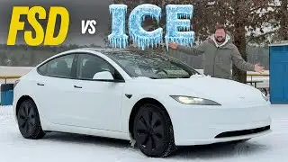 Tesla FSD vs Snow / Ice! Emergency Avoidance, Braking, Slide Correction, Lane Perception, & More