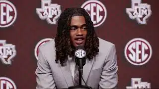 Texas A&M defensive back Will Lee III talks at SEC Media Days