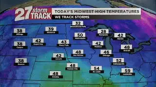 The mild stretch continues into Monday