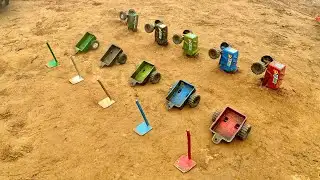 The tractor got stuck under the mud and was pulled out.