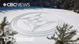 #TheMoment snowshoe artists created a compass in the snow
