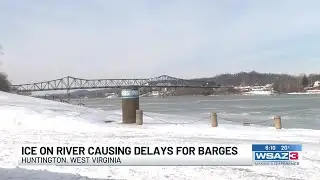 Thick ice causing problems for barges