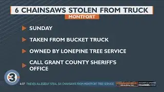 Thieves allegedly steal six chainsaws from Montfort tree service