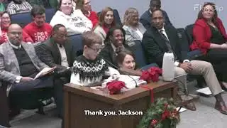 Third grader calls on city council to fix local parks