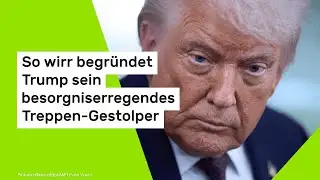 This is how Trump rambledly explains his worrying stumble on the stairs.