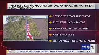 Thomasville High School going to virtual learning until Feb. 1