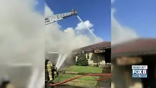Three-alarm fire partially collapses vacant home in Chalmette