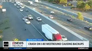 Three-car crash with injuries causing backups on I-80 in Sparks