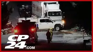 Three firefighters seriously injured in Uxbridge crash