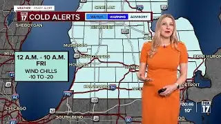 Thursday Night Forecast: Frigid cold, breezy, flurries