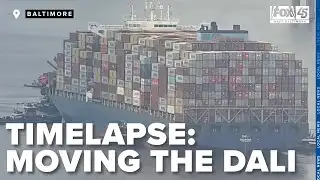 TIMELAPSE: Crews work to float Dali cargo ship and move it to Port of Baltimore