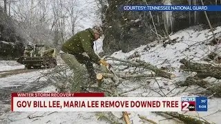 TN governor, first lady help clear downed trees