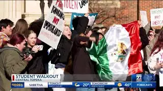 Topeka high school students hold anti-ICE demonstration Tuesday