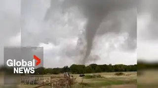 Tornado swirls through northeastern Texas