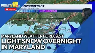 Tracking light snow Tuesday Night in the Baltimore Area